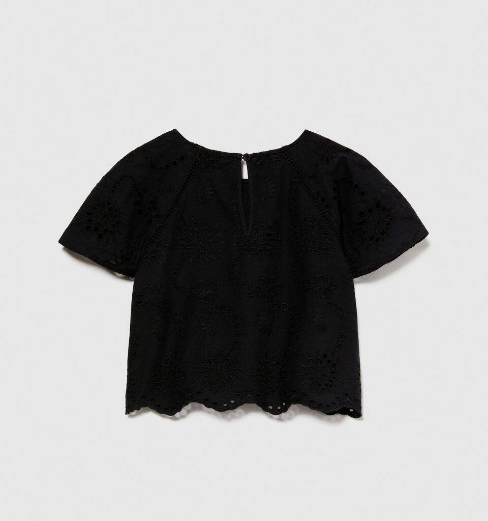 Embroidered top - girls' shirts and blouses - Black | Sisley Young image number 2